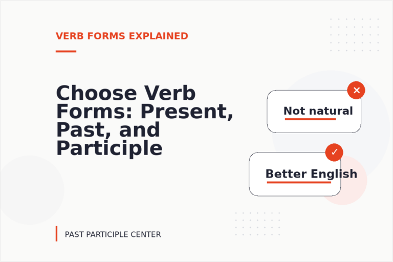 Choose Verb Forms: Present, Past, and Participle Choose Verb Forms: Present, Past, and Participle