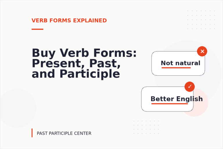 Buy Verb Forms: Present, Past, and Participle