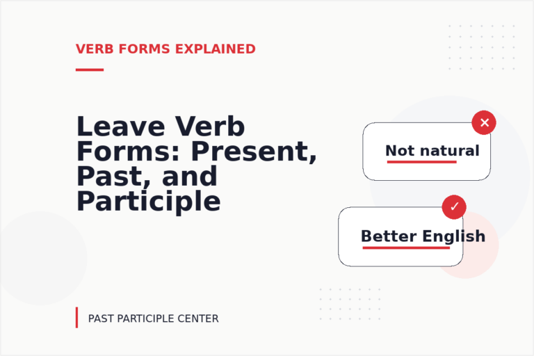 Leave Verb Forms: Present, Past, and Participle Leave Verb Forms: Present, Past, and Participle