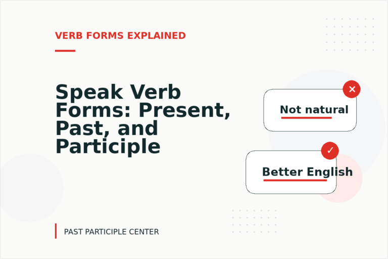 Speak Verb Forms: Present, Past, and Participle Speak Verb Forms: Present, Past, and Participle